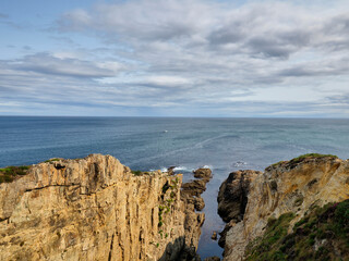 Fototapeta na wymiar Views on the beach of Mexota, Asturias, Spain
