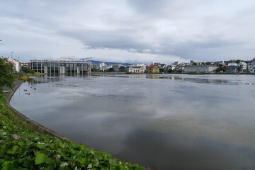 A lake in the city of Reykjavik