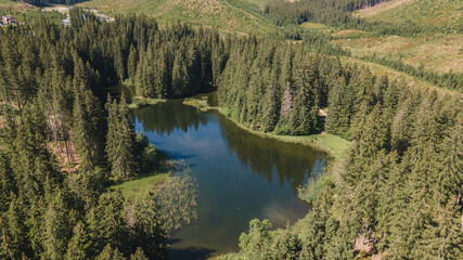Aerial view of Vrbicke pleso in Demanovska dolina in Slovakia © Peter