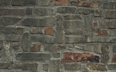 The texture of a stone wall with white patches of plaque