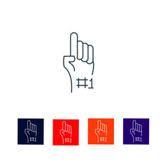 Fan finger Line Icon stock illustration.