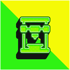 3d Printer Green and yellow modern 3d vector icon logo