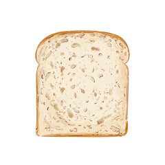 Vector Sliced bread toast. Slice of a whole wheat bread. Bakery, piece of roasted crouton for sandwich snack. Realistic illustration image.