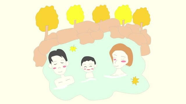 秋の家族の温泉旅行