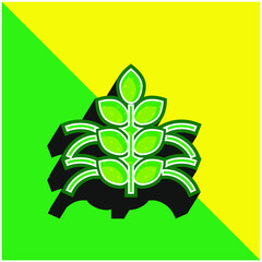 Agronomy Green and yellow modern 3d vector icon logo