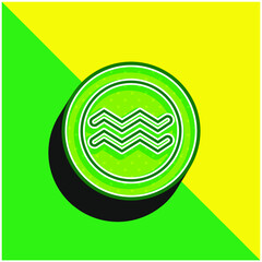 Aquarius Green and yellow modern 3d vector icon logo