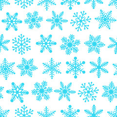 Seamless pattern snowflakes blue vector illustration