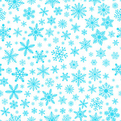 Seamless pattern snowflakes blue vector illustration