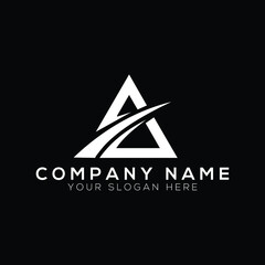 abstract logo design with Unique modern geometric creative elegant letter A logo template. 