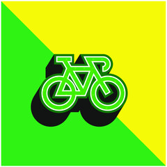 Bike Green and yellow modern 3d vector icon logo