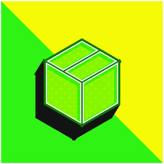 Box Green and yellow modern 3d vector icon logo