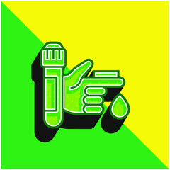Blood Test Green and yellow modern 3d vector icon logo