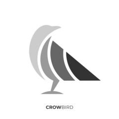 Illustration vector graphic template of crow bird dual meaning logo