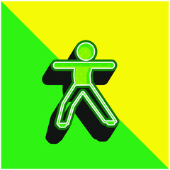 Boy Stretching Body Green and yellow modern 3d vector icon logo