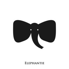 Illustration vector graphic template of elephant tie Dual Meaning logo
