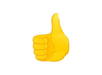 Thumb up icon. Hand gesture emoji vector illustration. 
