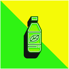 Bottle Green and yellow modern 3d vector icon logo