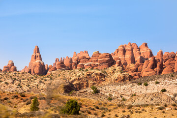 Fototapeta na wymiar landscape on arches national park in the united states of america