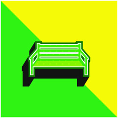 Bench Green and yellow modern 3d vector icon logo