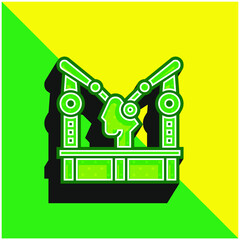 Assembly Machine Green and yellow modern 3d vector icon logo