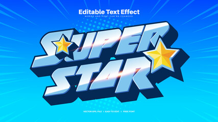 Super Star Bold Text Effect - obrazy, fototapety, plakaty