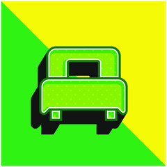 Bed Green and yellow modern 3d vector icon logo