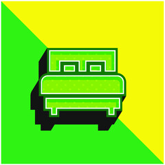 Bed Green and yellow modern 3d vector icon logo