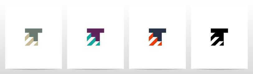 Stairs On Letter Logo Design T