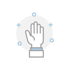 wave hand icon design illustration