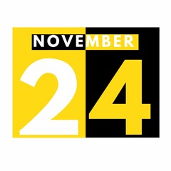 November 24 . Modern daily calendar icon .date ,day, month .calendar for the month of November