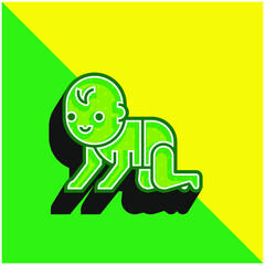 Baby Green and yellow modern 3d vector icon logo