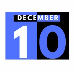 December 10 . Modern daily calendar icon .date ,day, month .calendar for the month of December
