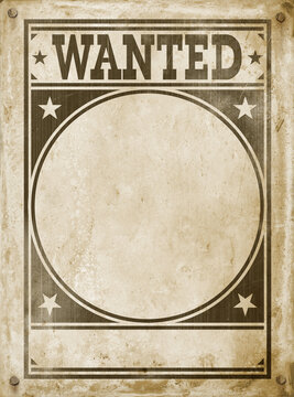 Wanted poster on a grunge paper background
