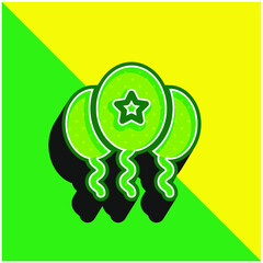 Balloon Green and yellow modern 3d vector icon logo