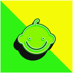 Baby Boy Green and yellow modern 3d vector icon logo