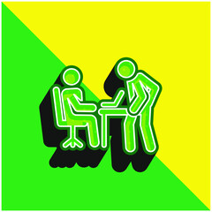 Anger Green and yellow modern 3d vector icon logo