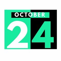 October 24 . Modern daily calendar icon .date ,day, month .calendar for the month of October