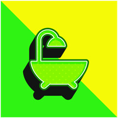 Bath Green and yellow modern 3d vector icon logo