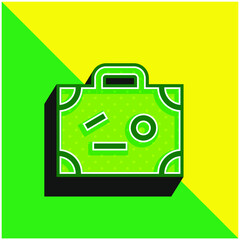 Baggage Green and yellow modern 3d vector icon logo