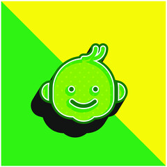 Boy Green and yellow modern 3d vector icon logo