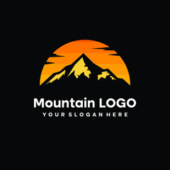 Vintage Summer Outdoor Recreation Icon, Mountain Logo