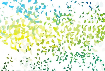 Light Blue, Yellow vector pattern with chaotic shapes.