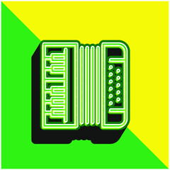 Fototapeta na wymiar Accordion Green and yellow modern 3d vector icon logo