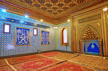In historical mosque of Manial Palace, Cairo, Egypt