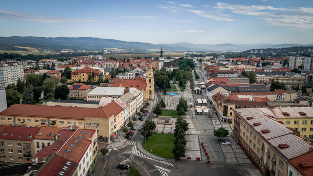 Aerial view of the city of Zvolen in Slovakia