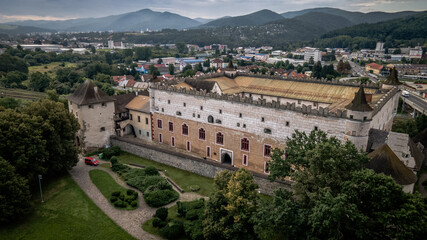 Aerial view of the castle in Zvolen, Slovakia