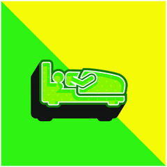 Bed Green and yellow modern 3d vector icon logo