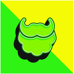 Beard Green and yellow modern 3d vector icon logo