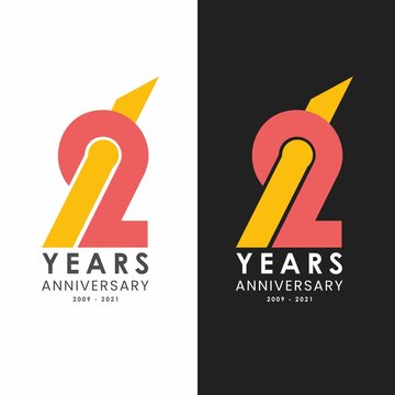 Simple 12 year anniversary logo founded, birthday, party,