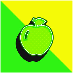 Apple Green and yellow modern 3d vector icon logo